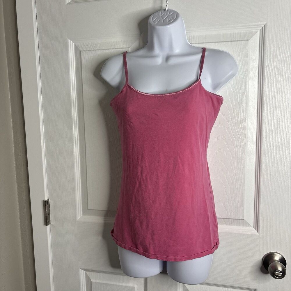 Pink Large Spaghetti Strap Tank Top Fitted Stretch Basic